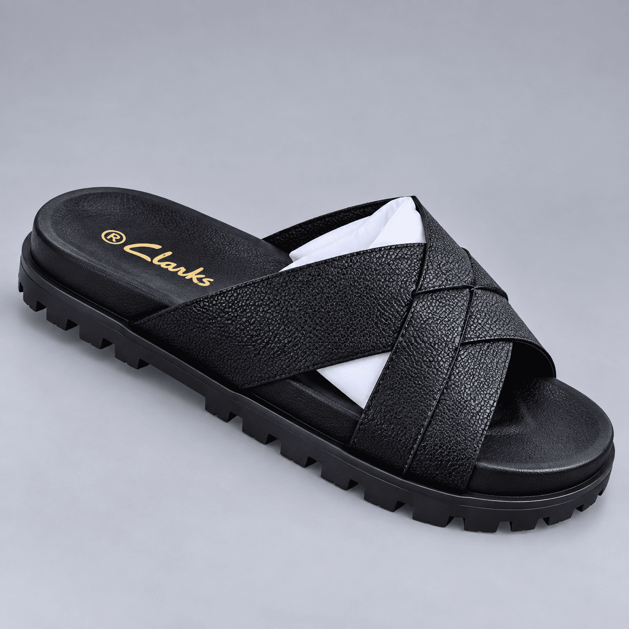 Textured Criss Cross Slide Sandals