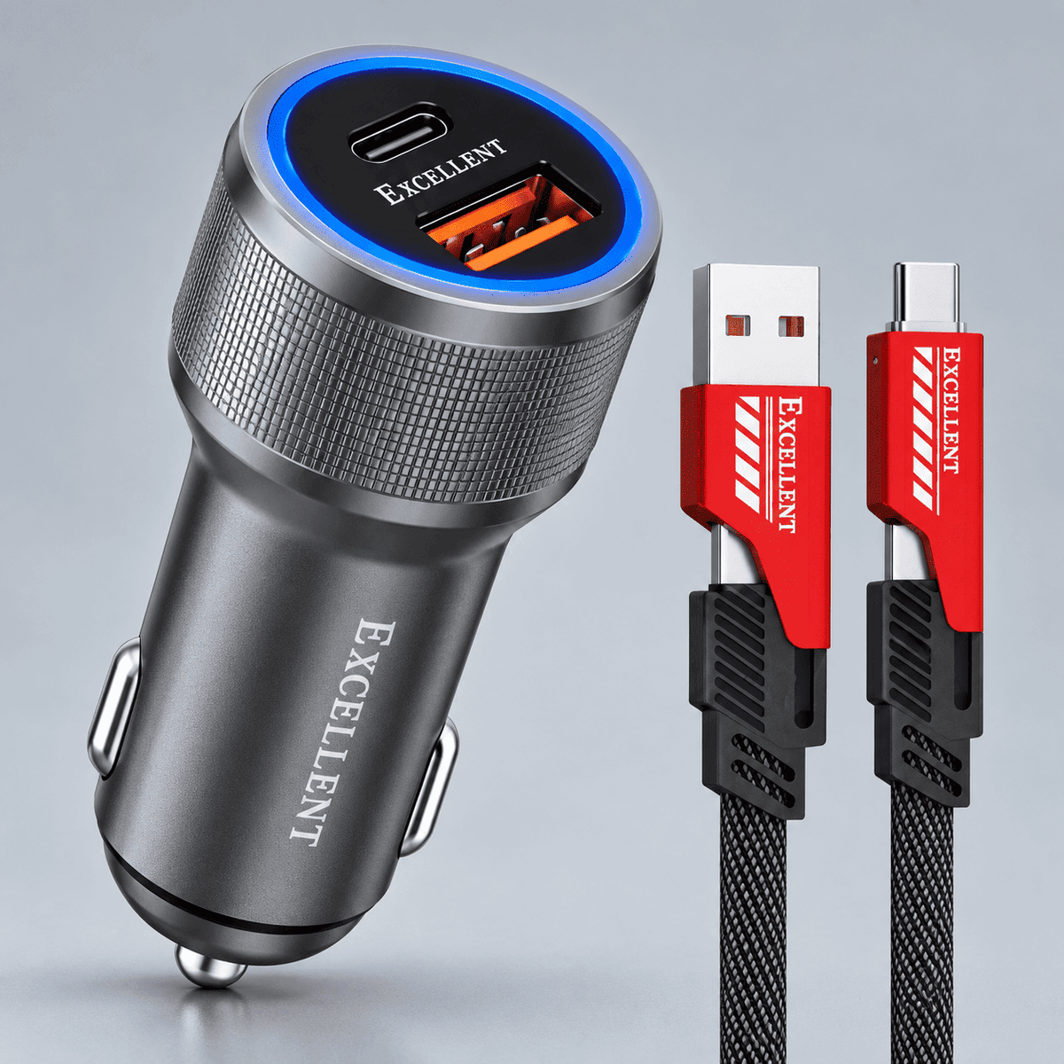 Excellent CC2 60W PD Metal Car Charger Suite