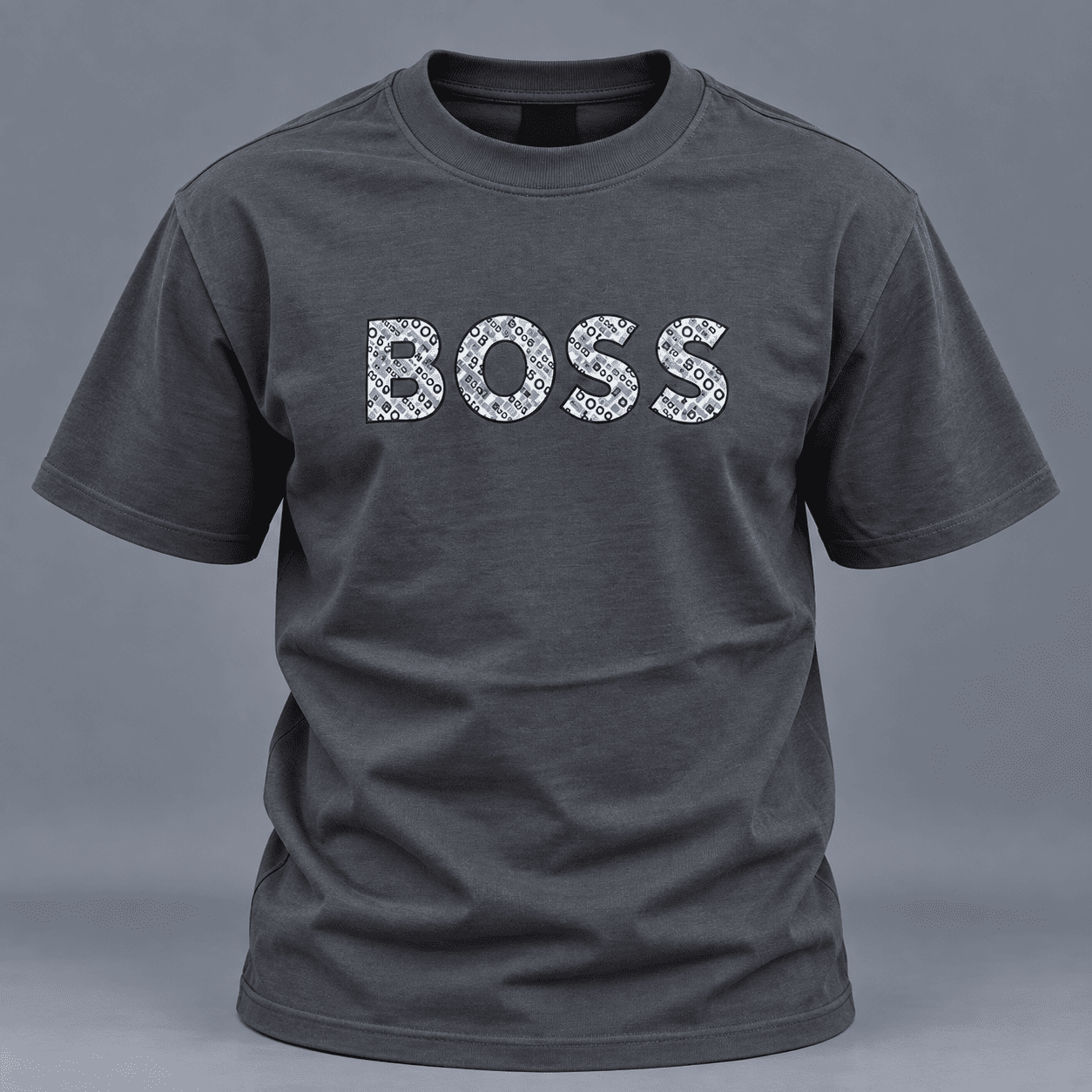 BOSS Monogram Filled Logo Crew Neck T-Shirt