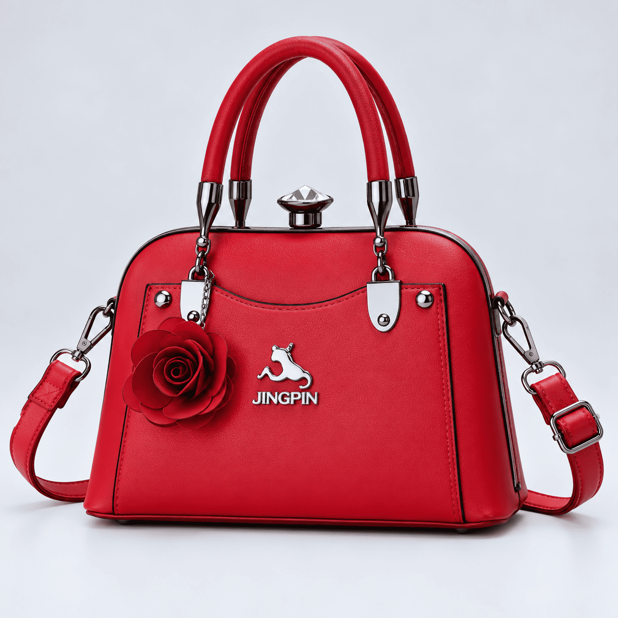 Gem Floral Accent Doctor Handbag